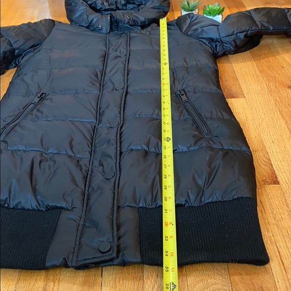 7 For All Mankind black down parka coat jacket - Picture 6 of 9
